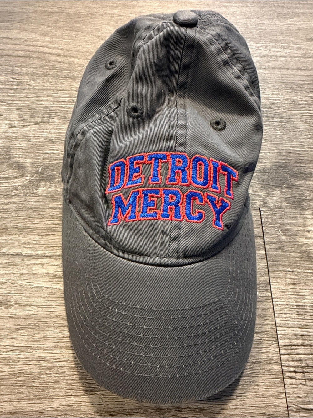 Legacy Detroit Mercy University Gray Blue Red Embroidered Adjustable Dad Hat